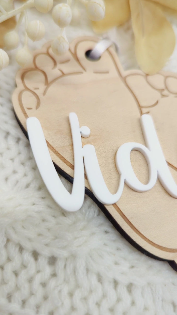 Wooden Baby Name Ornament