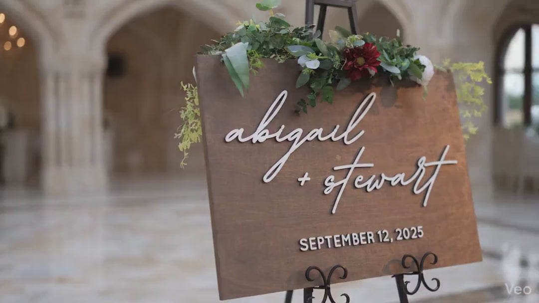 Modern Cursive Names Welcome Wedding Sign