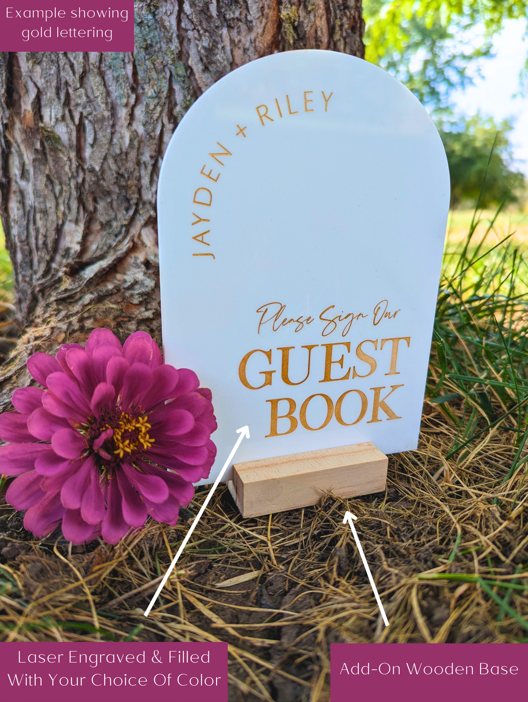 Personalized Please Sign Our Guestbook Sign Modern Acrylic Guestbook Sign, Guestbook Table Sign, Wedding Table Top Sign, Sign Guestbook Arch
