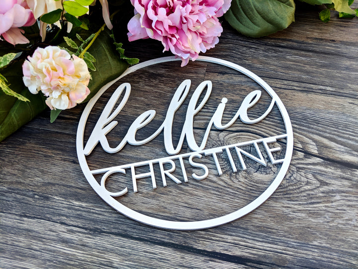 Round Baby Name Sign For Nursery