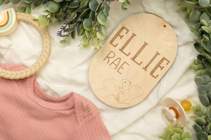 Newborn Name Birth Announcement Sign. Engraved Birth Pill