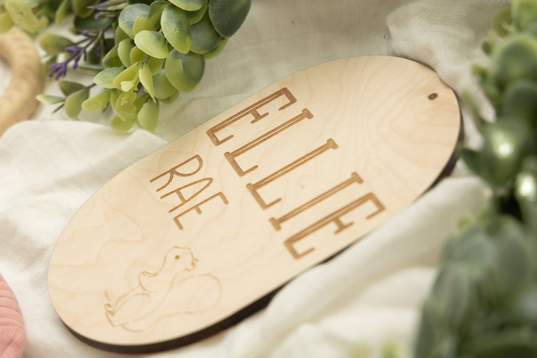 Newborn Name Birth Announcement Sign. Engraved Birth Pill