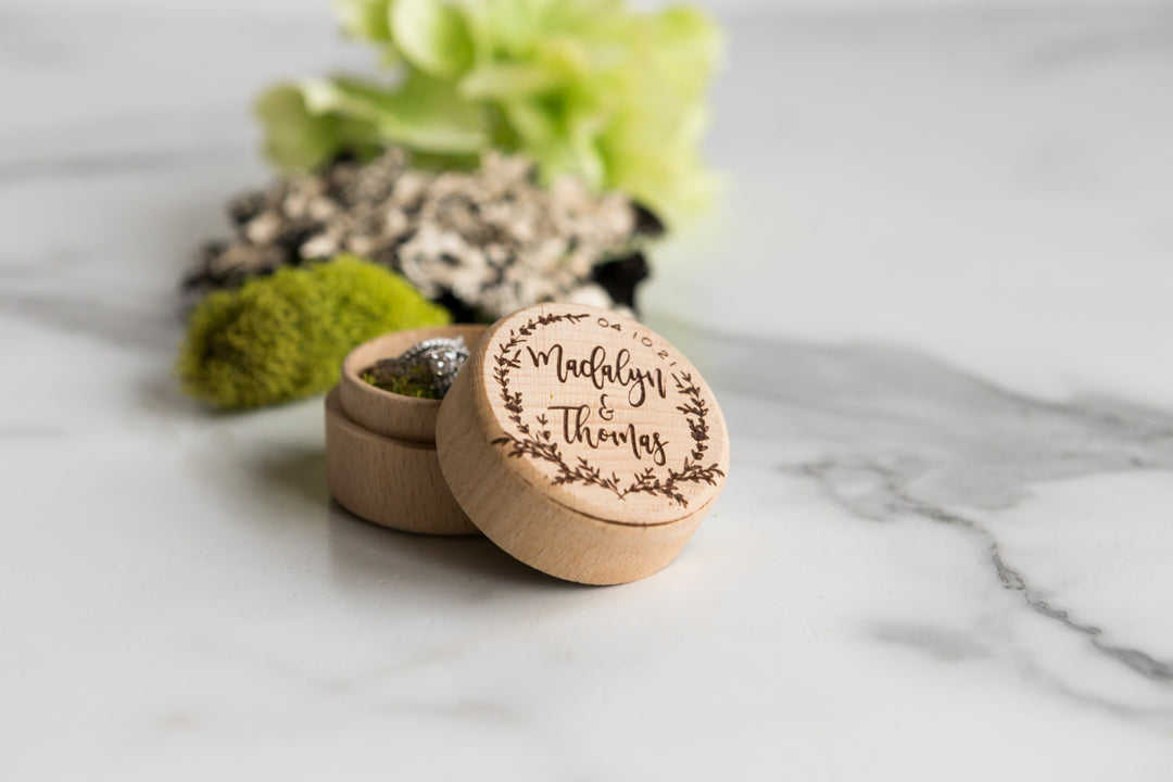 Round Wedding Ring Box For Proposal, Engagement, Wedding Day, Anniversary