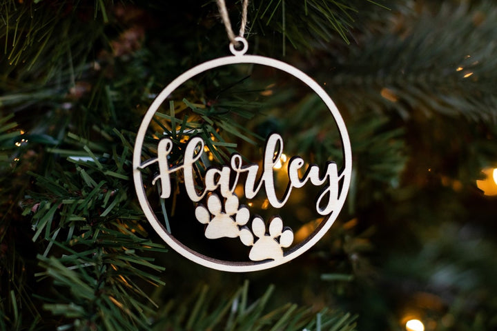 Personalized Round Pet Ornament. Laser Pet Orn - Round