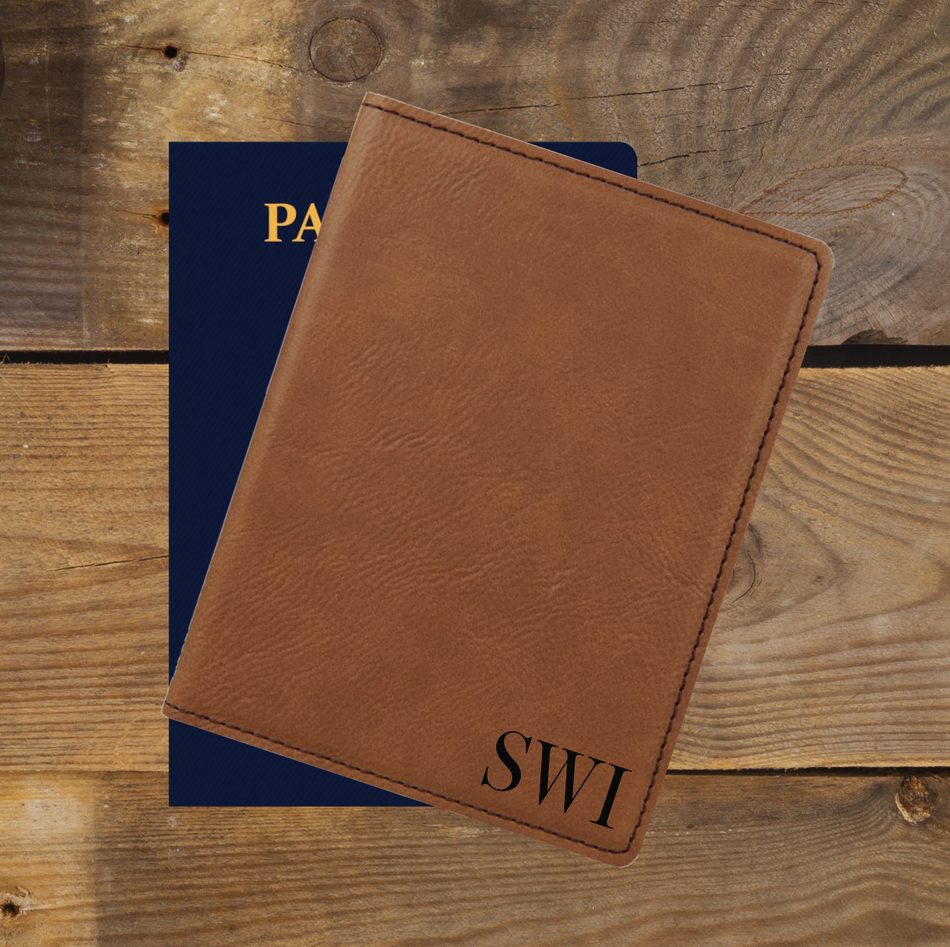 Customized Name Engraved Passport Cover. Engraved Passport