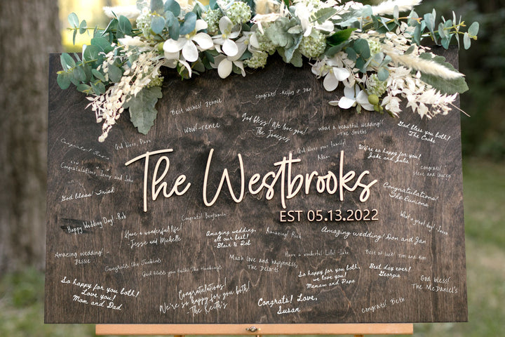3D Square Alternative Guestbook Sign. Laser Square Guestbook - Marshmellow