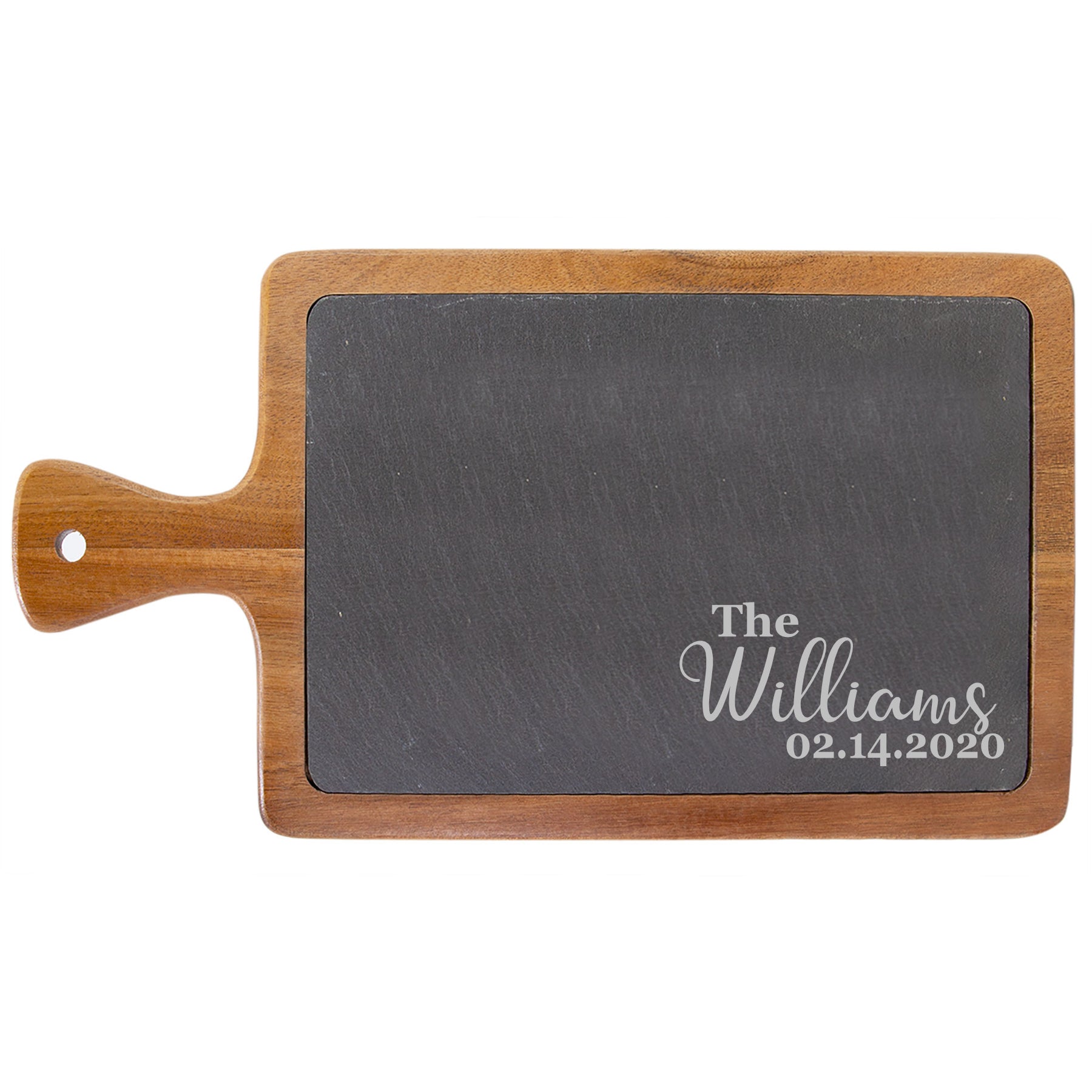 Custom Laser Engraved Acacia Wood and Slate Cutting Board | shops Personalized Acacia Wood & Slate Serving Board | FREE SHIPPING | Christmas |