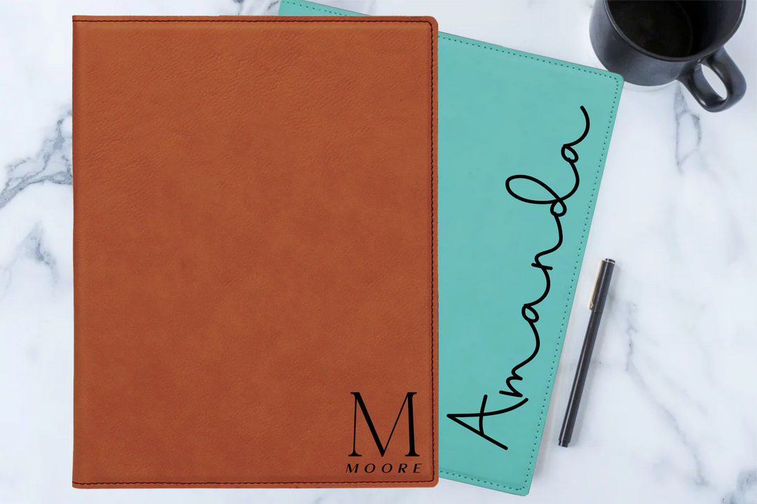 Simple Padfolio Personalized For Business With Notepad. Engraved Simple Notepad.