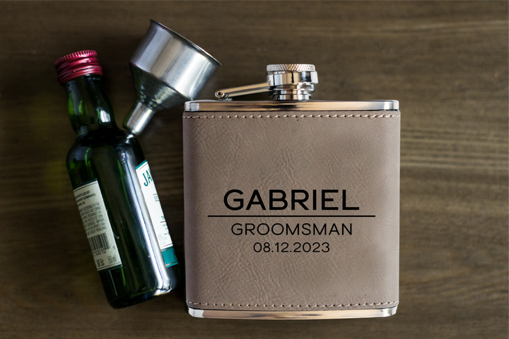 Personalized Groomsman Flask, Best Man Flask, Groomsmen Gift. Engraved Groomsman Flask