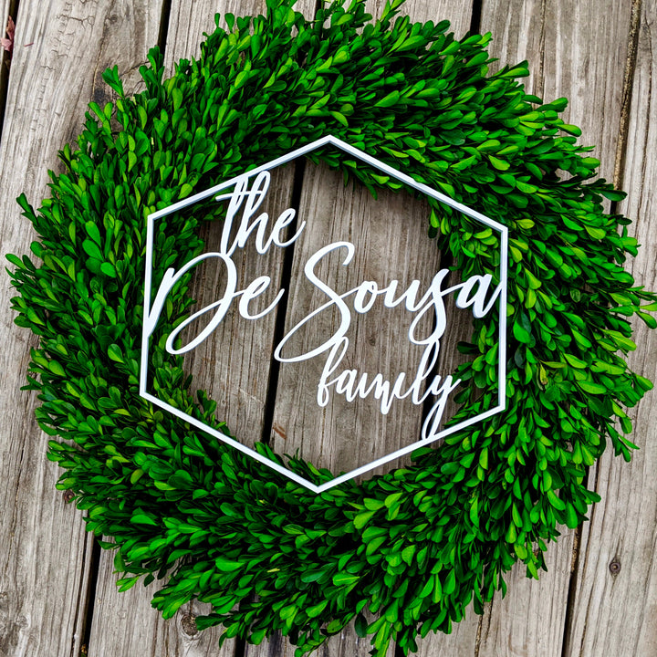Hexagonal Laser Cut Family Name Sign