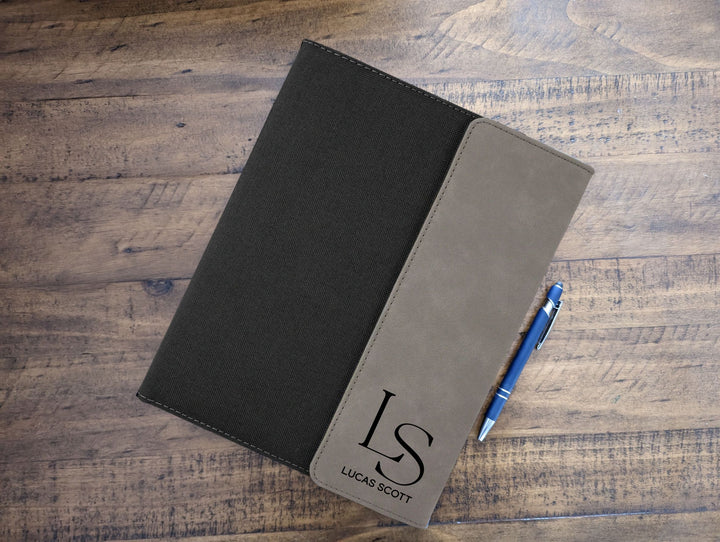 Personalized Business Portfolio. Engraved Side Flap