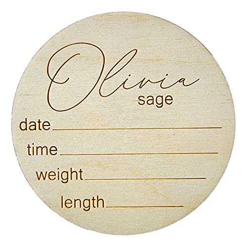 Birth Stat Sign Personalized for Newborn Baby, Laser Birth Stat