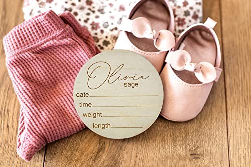 Birth Stat Sign Personalized for Newborn Baby, Laser Birth Stat