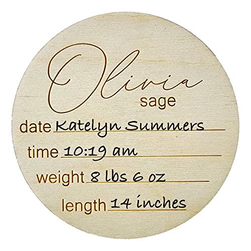 Birth Stat Sign Personalized for Newborn Baby, Laser Birth Stat