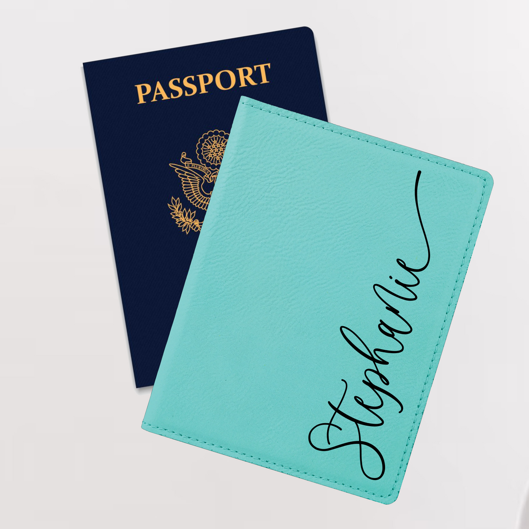 Custom Passport Cover Wallet Case. Engraved Passport.