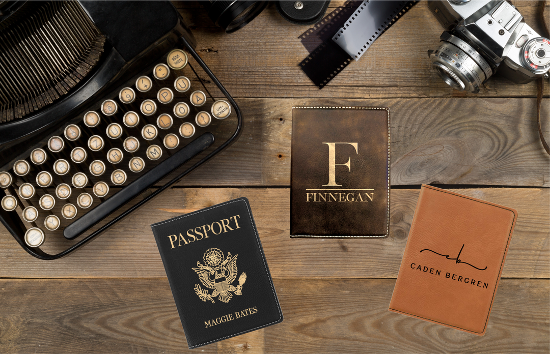 Custom Travel Passport Case With Wallet. Engraved Passport.